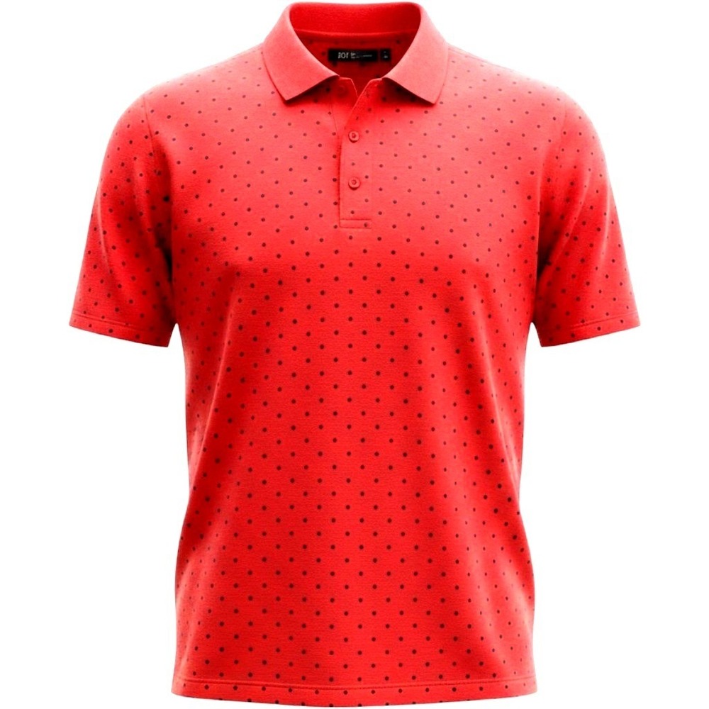 Under Armour HeatGear Playoff Polo Shirt Mens Large Orange Navy Diamond Dot Logo